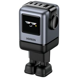 Зарядное устройство UGREEN 1xUSB + 3xUSB-C GaN 100W Robot X688 gray (45515B)