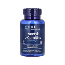 Витаминно-минеральный комплекс Life Extension Ацетил L-карнитин, 500 мг, Acetyl-L-Carnitine, 100 вегетарианских к (LEX-15241)