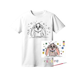 Набір для творчості Rosa футболка-розмальовка, Funny Вunny, бавовна 100, розмір XS (4823098544838)