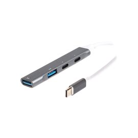 Концентратор Maxxter USB-C to 1xUSB 3.0 + 1xUSB 2.0 + 2xUSB-C (HU3C-4P-03)