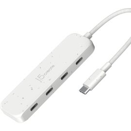 Концентратор J5create USB-C to 4xUSB-C 3.2 10Gbps white (JCH345EW-N)