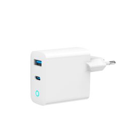 Зарядное устройство Gembird 1xUSB-C PD45W + 1xUSB QC3.0 white (TA-UC-PDQC45L-W-01)