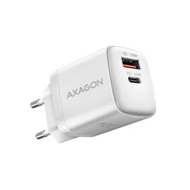 Зарядное устройство AXAGON 1xUSB QC4.0 + 1xUSB-C PD30W PPS white (ACU-PQ30W)