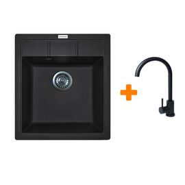 Мийка кухонна Adamant Brick чорний + змішувач (4824296209203)