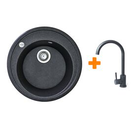 Мойка кухонная Adamant Sun графіт + змішувач (4824296910113)