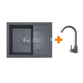 Мойка кухонная Adamant Anila сірий + змішувач (182496910304)