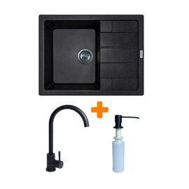 Мойка кухонная Adamant Anila чорний + змішувач та дозатор (182496900303)