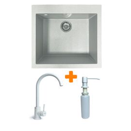 Мийка кухонна Adamant Univer Old stone + змішувач + дозатор (4824296902110)