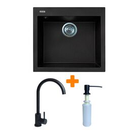 Мийка кухонна Adamant Univer чорний + змішувач + дозатор (4824296902103)