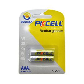Аккумулятор AAA R03 600mAh 1.2V NiMH Rechargeable Battery, 2шт/бл PkCell (PC/AAA600-2BR)