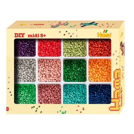 Набор для творчества Hama Midi Середній набір-сортер 9 600 шт намистин 12 кольорів, термомозаїка (HM-2096)