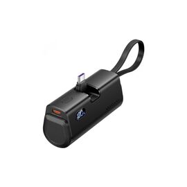 Батарея универсальная VENTION 4800mAh 22,5W PD, USB-C In/Out, LED display, with built-in USB-C cable Black (FHQB0)