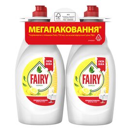 Средство для ручного мытья посуды Fairy Лимон 2 х 750 мл (8006530224888)
