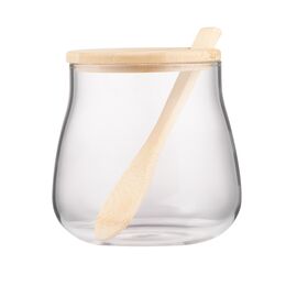 Емкость для сыпучих продуктов Ardesto Midori Sugar 500мл, скло, бамбук, прозорий (AR1350BHB)