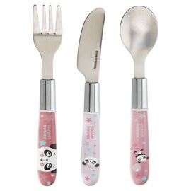 Набор детской посуды Lovi EXOTIC ANIMALS столові прибори з нержавіючої сталі, рожеві (9/477_pin2)