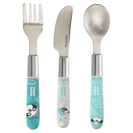 Набор детской посуды Canpol babies EXOTIC ANIMALS столові прибори з нержавіючої сталі, синій (9/477_blu2)