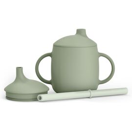 Поильник-непроливайка Suavinex Colour Essence силіконова 3 в 1 (з носиком та трубочкою), 270 мл, +6 м , зелена (402899)