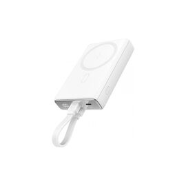 Батарея универсальная JOYROOM Magnetic Wireless 10000mAh 20W QC, USB-C In/Out White (JR-PBM01 / 6941237112545)