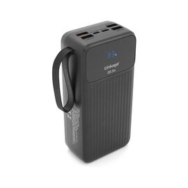 Батарея универсальная Linkage 30000mAh, 22.5W, cables Type-C+Lighting+Micro+USB, Black (LKP-42)