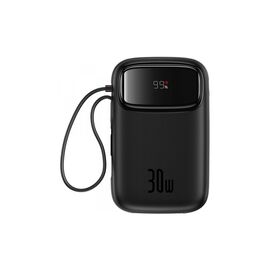 Батарея универсальная Baseus 10000mAh Qpow 2 30W PD/3.0, QC/3.0, w/built-in USB-C cable, Black (P10055008113)