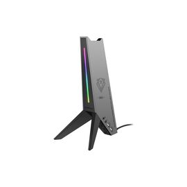 Подставка для гарнитуры Vertux USB 2.0 to 2xUSB 2.0 + AUX 3.5mm + stand black (zulu.black)