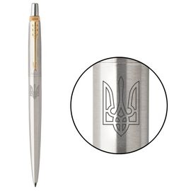 Ручка шариковая Parker JOTTER 17 UKRAINE SS GT BP Трезубец прозрачный (16032_T010b)