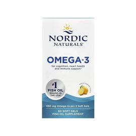 Витаминно-минеральный комплекс Nordic Naturals Омега-3, 690 мг на порцию, вкус лимона, Omega-3, 60 гелевых кап (NOR-01760)