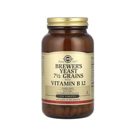 Вітамінно-мінеральний комплекс Solgar Пивні дріжджі з вітаміном B12, Brewer's Yeast, 7 1/2 Grains with Vitamin B12, (SOL-00400)