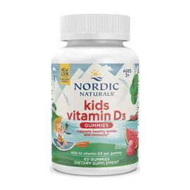 Вітамінно-мінеральний комплекс Nordic Naturals Вітамін D3 для дітей, смак кавуна, 400 МО, Kids Vitamin D3 Gummies, 60 (NOR-31143)