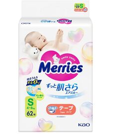 Подгузники Merries розмір S (4-8 кг) 62 шт (4901301437709)