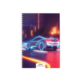 Блокнот Maxi А5, пластикова обкладинка, спіраль, 60 арк., клітинка (MX21213-12)