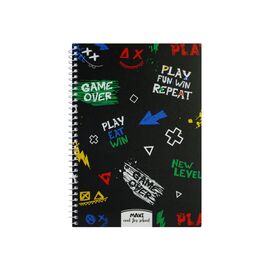 Блокнот Maxi А5, пластикова обкладинка, спіраль, 60 арк., клітинка (MX21213-02)