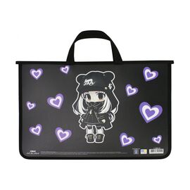 Папка - портфель Maxi А4 пластиковый на молнии (MX30001-01)