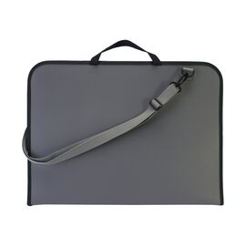 Папка - портфель Maxi А3 пластиковый на молнии, серый (MX30006)