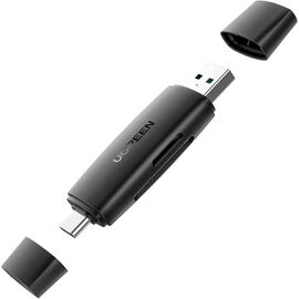 Считыватель флеш-карт Ugreen USB-C + USB to TF/SD 3.0 CM304 black (80191)