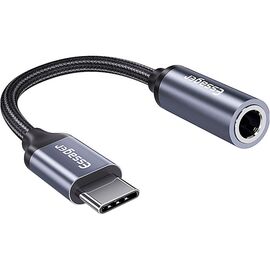 Переходник USB-C M to 3.5mm F 0.12m gray Essager (EZJE01-0G)