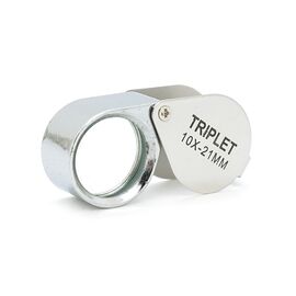 Лупа Voltronic ручная TRIPLET 10X-21mm, складная (брелок), металл-стекло, пластиковая коробка. 60*24*18mm. (1152/TR10X-21)