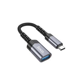 Переходник OTG USB 3.0 AF to USB-C gray HOCO (6942007608848)