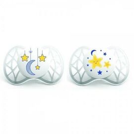 Пустышка Nuvita Air 0м+ 2 шт. светится в темноте (NV7062)