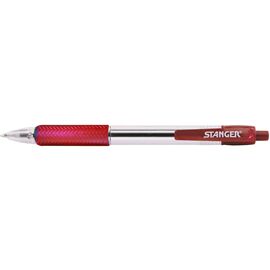 Ручка шариковая Stanger автоматическая 1,0 мм, с гриппом, красная, 10 шт (R 1.0-18000300040)