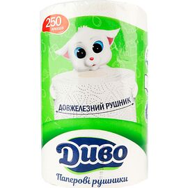 Бумажные полотенца Диво 2 слоя 250 отрывов 1 рулон (4820003838464)