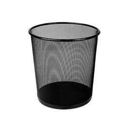 Корзина для бумаг H-Tone круглая металлическая 23,5 х 27 см, черная (JJ41222)