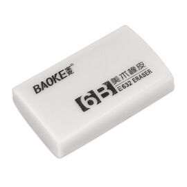 Ластик Baoke прямоугольная 39 х 23 х 10 мм, TPR белый 6B, 36 шт (E632)