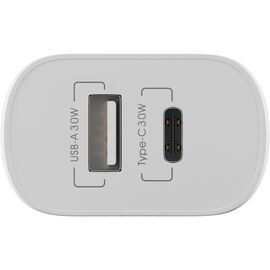 Зарядное устройство Globex 1xUSB + 1xUSB-C 30W FastPower white (30WAC)