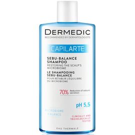 Шампунь Dermedic Capilarte Sebu-Balance Для жирных волос Восстановление микробиома кожи головы 300 мл (5901643176945)
