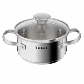 Кастрюля Tefal Minis, з кришкою,1л, нержавіюча сталь, скло (H8743155)
