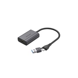 Переходник USB-C + USB-A to HDMI M 0.15m gray Vention (ACYHB)