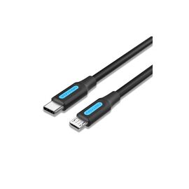 Дата кабель USB-C to Micro 5P 1.5m 2A black Vention (COVBG)