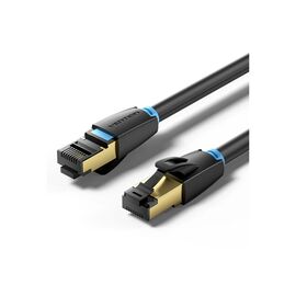 Патч-корд 1м, S/FTP cat 8 RJ-45 black Vention (IKABF)