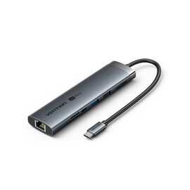 Концентратор Vention USB-C 7-in-1 USB-C PD + USB 3.2 + USB 3.0 + USB 2.0 + RJ45 + SD/TF + HDMI 0.15m (TGUHB)